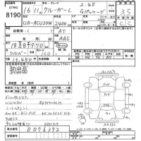 Toyota KLUGER лот № 8190 оценка 3.5  с аукциона в Японии 2