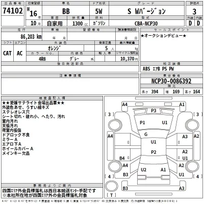 Toyota BB  с аукциона в Японии