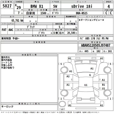 BMW X1  с аукциона в Японии