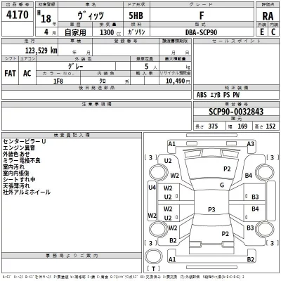 Toyota VITZ  с аукциона в Японии