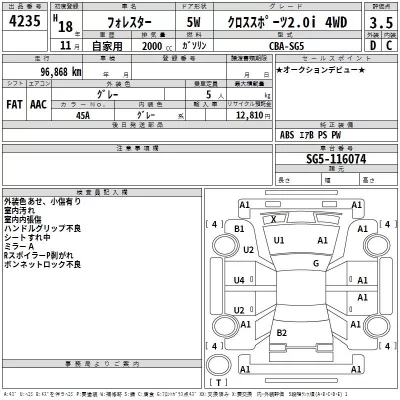 Subaru FORESTER  с аукциона в Японии
