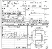 Honda FIT лот № 3706 оценка 3.5  с аукциона в Японии 5