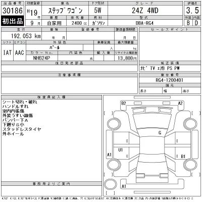 Honda STEP WAGON  с аукциона в Японии