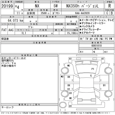 Lexus NX  с аукциона в Японии
