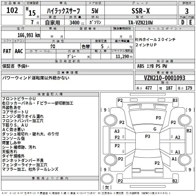 Toyota HILUX SURF  с аукциона в Японии