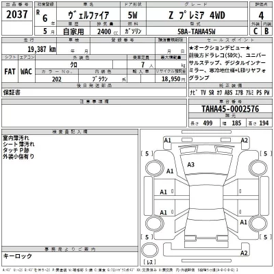 Toyota VELLFIRE  с аукциона в Японии