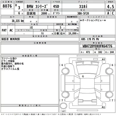 BMW 3-Series  с аукциона в Японии