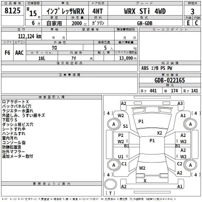 Subaru IMPREZA  с аукциона в Японии
