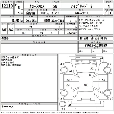 Toyota COROLLA CROSS  с аукциона в Японии