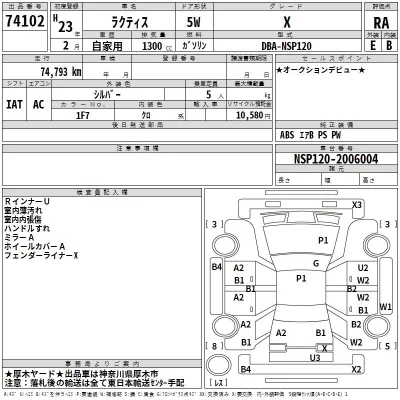 Toyota RACTIS  с аукциона в Японии