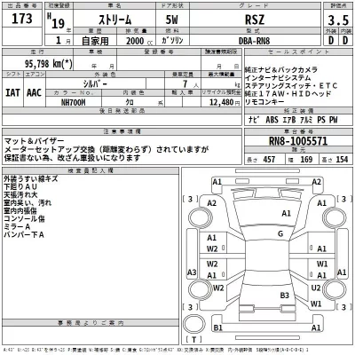 Honda STREAM  с аукциона в Японии