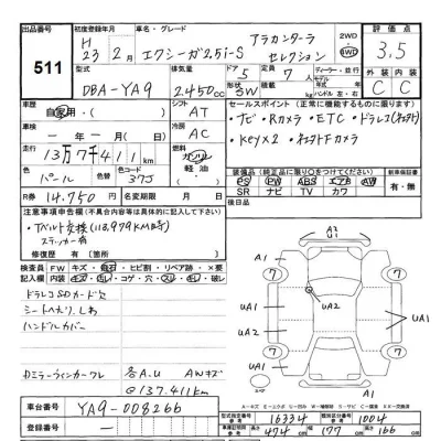 Subaru EXIGA  с аукциона в Японии