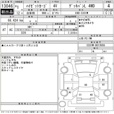 Daihatsu HIJET VAN  с аукциона в Японии