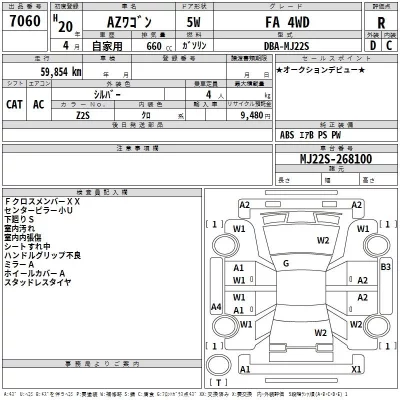 Mazda AZ WAGON  с аукциона в Японии