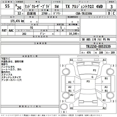 Toyota LAND CRUISER PRADO  с аукциона в Японии