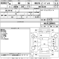 Lexus RX лот № 81002 оценка 3.5  с аукциона в Японии 2