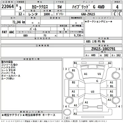 Toyota COROLLA CROSS  с аукциона в Японии