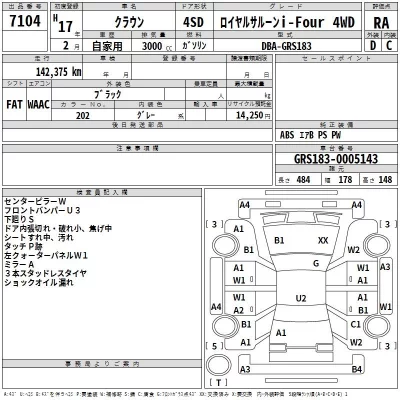 Toyota CROWN  с аукциона в Японии