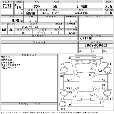 Daihatsu TANTO  с аукциона в Японии