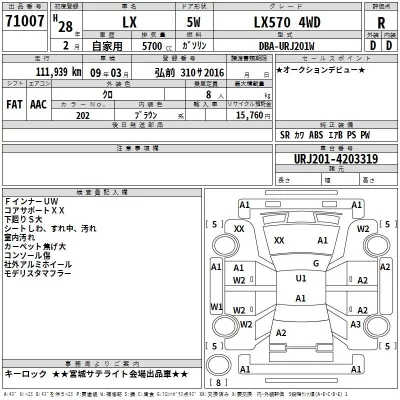 Lexus LX  с аукциона в Японии