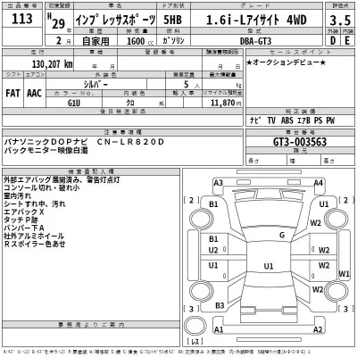 Subaru IMPREZA  с аукциона в Японии