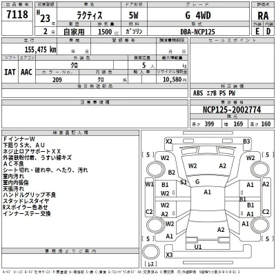 Toyota RACTIS  с аукциона в Японии
