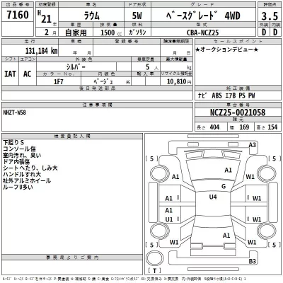 Toyota RAUM  с аукциона в Японии