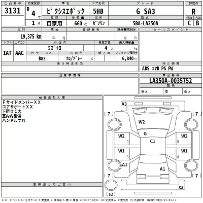 Toyota PIXIS EPOCH  с аукциона в Японии