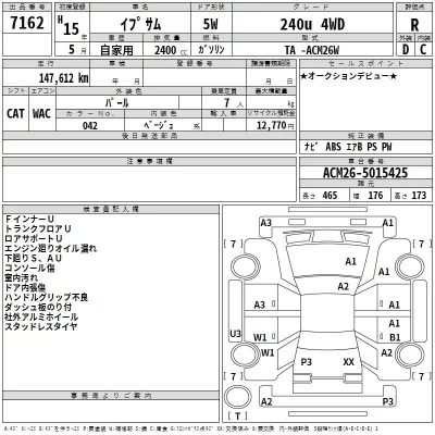 Toyota IPSUM  с аукциона в Японии