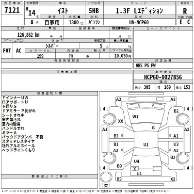 Toyota IST  с аукциона в Японии