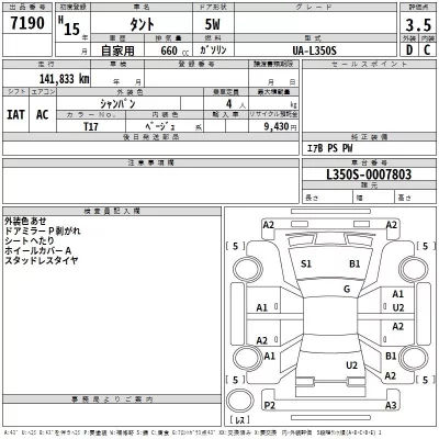 Daihatsu TANTO  с аукциона в Японии