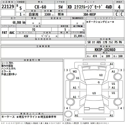 Mazda CX-60  с аукциона в Японии