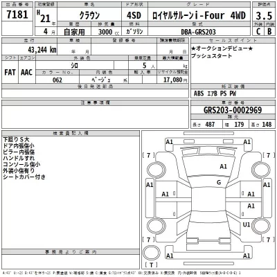Toyota CROWN  с аукциона в Японии