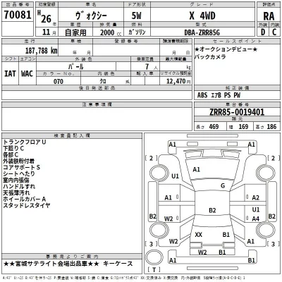 Toyota VOXY  с аукциона в Японии