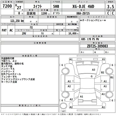 Suzuki SWIFT  с аукциона в Японии