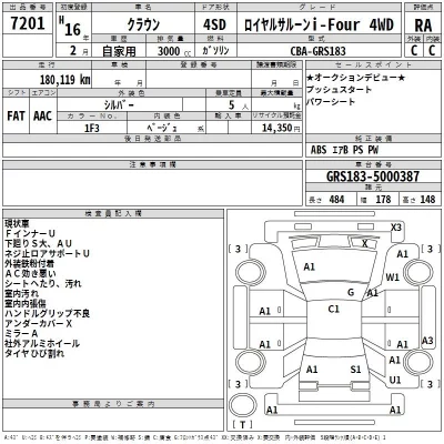 Toyota CROWN  с аукциона в Японии