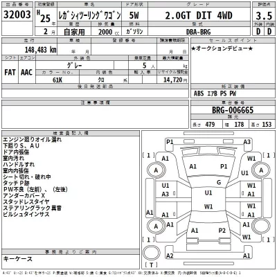 Subaru LEGACY  с аукциона в Японии