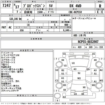 Toyota PROBOX  с аукциона в Японии