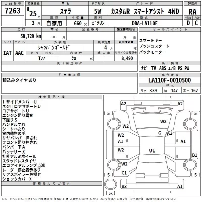 Subaru STELLA  с аукциона в Японии