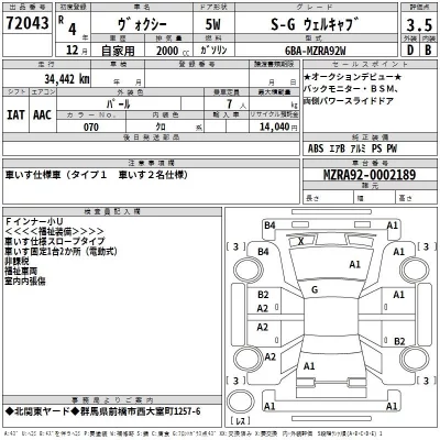 Toyota VOXY  с аукциона в Японии