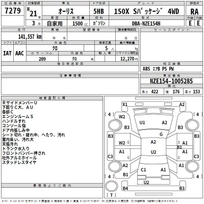 Toyota AURIS  с аукциона в Японии