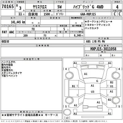 Toyota YARIS CROSS  с аукциона в Японии