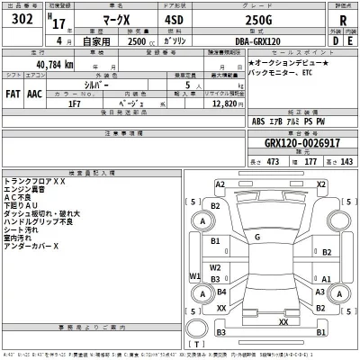 Toyota MARK X  с аукциона в Японии