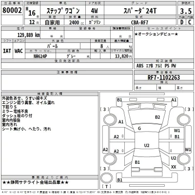 Honda STEP WAGON  с аукциона в Японии