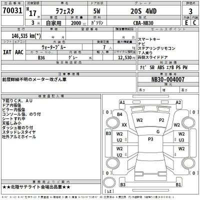 Nissan LAFESTA  с аукциона в Японии