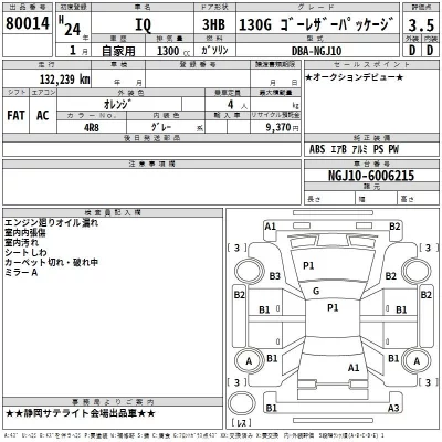 Toyota IQ  с аукциона в Японии
