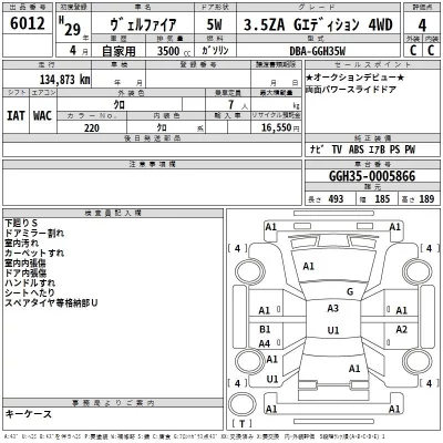 Toyota VELLFIRE  с аукциона в Японии