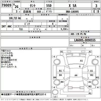 Daihatsu TANTO  с аукциона в Японии
