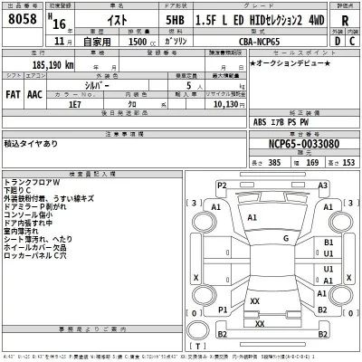 Toyota IST  с аукциона в Японии