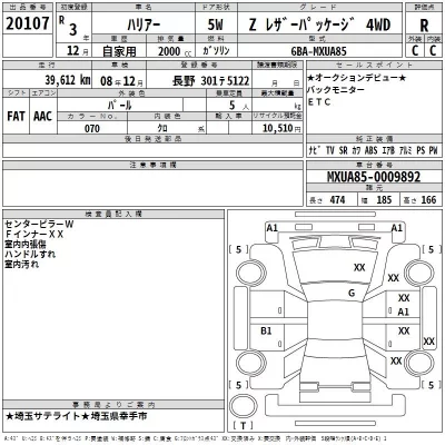 Toyota HARRIER  с аукциона в Японии